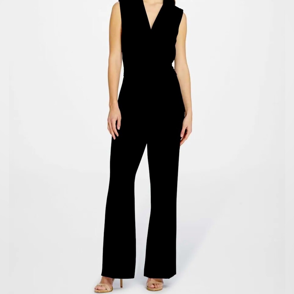 Tahari Sleeveless V-Neck Jumpsuit
